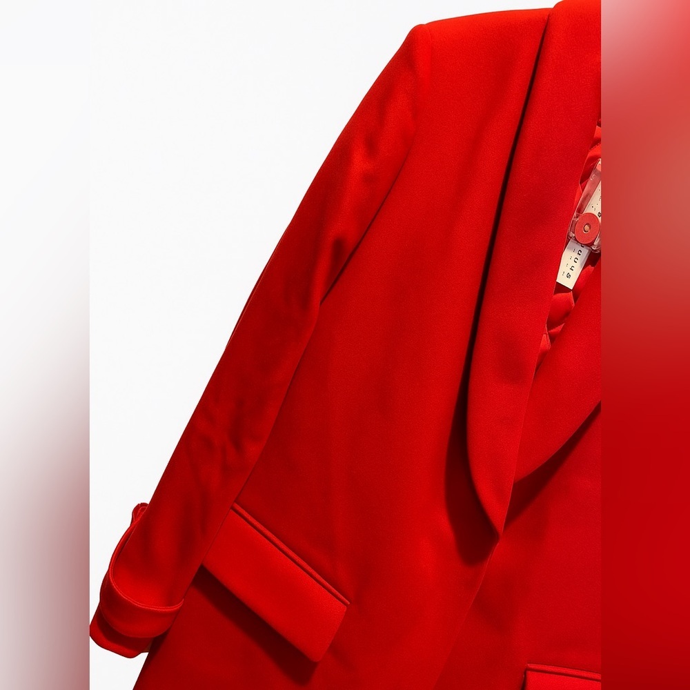 Alice + Olivia Red Wool Double Lapel Coat XS NWT Luxury Designer Statement - Picture 8 of 12